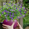 Decorative Flowers 4 Bundles Artificial Fake Outdoor Plants Faux Plastic Home Garden Wedding Birthday Party Favors Decorations Yard Decor