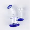 4 tum mini tungt glas bong diffuus Perc Quality Water Pipe Hookah Bubbler Blue