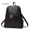 Nevenka Mini-Rucksack für Damen, leicht, Tagesrucksäcke, modische Mädchen-Rucksäcke, Damen-Leder-Schultasche, weiblich, grauer Rucksack, Schwarz, J19255D