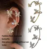 Hoopörhängen fjärilar utan att piercera lätt öronhuvudörhänge Fade Proof Zircon Easy Matching Jewelry Accessory Party