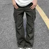 Men's Pants Frog Drift American Style Vintage Streetwear Multi Pocket Casual Loose Clothing Overalls Cargo Long Pants Trousers For Men T231127