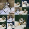 Rings Solitaire 1.5Ct Lab Diamond 24K Gold Ring Original 925 Sterling Sier Engagement Band For Women Bridal Jewelry Drop Delivery Dhkef
