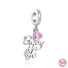 Pierres précieuses en vrac en argent sterling 925 2023 Profitez de la vie J'aime la famille Dangle Charm Perle pour les femmes Fit Original Bracelet Pendentif DIY Bijoux