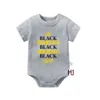 Set di abbigliamento Pagliaccetti per neonati Neonati maschi Vestiti per ragazze Nero Papà Re Stampa divertente Tuta infantile Carino indumenti da notte casual