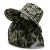 Bérets imperméable seau chapeau été hommes extérieur Protection solaire large bord Panama Safari chasse randonnée pêche