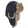 ベレット女性男性冬の帽子毛皮の帽子ベルベット温かい通気性ソフトトルーパートラッパーイヤーフラップ