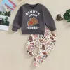 Kleidungsstücke Sets Kleinkind Baby Jungen Herbst Winter Kleidung Mama S Little Cowboy Sweatshirt Pullover Tops Hutstiefel Hosen Set Western Outfit