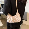 Totes 2022 Marca Bolsas de Axila para Mulheres Bolsa de Ombro de Couro de Alta Qualidade Moda Bolsas e Bolsas Bolsa Clutch Plissada de Designer