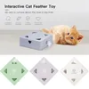 Speelgoed Interactief automatisch kattenveerspeelgoed Sqaure Magic Box Plagen Cat Stick Gek spel Elektronische veer Zelfspeloefening