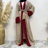 Etniska kläder malaysia cardigan abaya snörning mantel bälte hög kvalitet muslimsk blygsam enkel klänning abayas för kvinnor eid ramadan islamisk