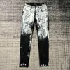 Designer för män kvinnor byxor lila märke jeans sommarhål 2023 ny stil broderi själv 937 917