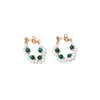 Kolczyki stadninowe Ins Vintage Temperament Sztuczny perłowy Malachite Ear Studs Osobowość kolczyka mosiężne złoto platowane damskie damskie biżuteria prezent biżuterii