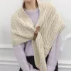 Halsdukar kashmir stickning halsduk för kvinnor bandana pashmina halsdukar poncho foulard hijab vinter sjal förtjockad varm kappa ull halsduk 231127