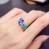 Cluster Ringe FS Natürlicher Aquamarin Apatit Topas Verschiedene Edelstein Ring S925 Sterling Silber Mode Feiner Charme Frauen Hochzeiten Schmuck MeiBaPJ 45