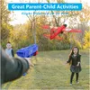 Jeux de nouveauté Gnalgnat Jouet d'avion volant avec lanceur Lancer des activités en mousse pour enfants 2 Mode de vol Jouets de plein air Cadeaux Âge 4 5 6 Am7Zi