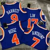 Maillots de basket-ball imprimés 2023 Patrick Ewing Carmelo Anthony John Starks Frazier Latrell Sprewell Bernard King Bill Bradley Dick Barnett Marcus Camby Earl Monroe