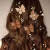 Hair Accessories Ncmama 5Pcs Butterfly Hairpin For Girls Sweet Kids Cute Leather Clips Barrette Hairgrip Headwear Ornament