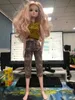 Dolls Adollya 22 Movable Jointed Toys 60cm BJD Naked Plastic Fashion Joint Female Nude Body Head Toy For Girls 230427