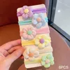 Acessórios de cabelo 6 Pcs Menina Elástica Toalha Banda Bonito Flor Arco Nó Colorido Laços Cordas Scrunchy Rabo de Cavalo Rubberbands Accesorios