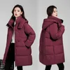 Womens Down Parkas Korean Winter Hooded Parkas Jacket Women Long Thicken Warm Down Cotton Parka Overcoat Ladies Loose Snow Wear Outwear 231208