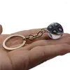 Keychains produkttillbehör Spelkontroller Tid Gem Metal Keychain Dubbelsidig glasboll