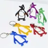 Ouvre-bouteille de bière pingouins créatifs en alliage d'aluminium animal joli ouvre-bouteille portable avec porte-clés