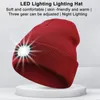 Bérets chapeau lumineux LED hiver bonnet tricoté Rechargeable haute luminosité étanche Camping nuit Jogging bonnet Skullies
