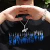 Hiphop gesthänge halsband toppning 5a zirkon 18k guld pläterad cool men gata rap smycken