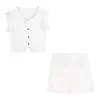 Vestidos de trabalho 2023 Primavera para mulheres Terno de estilo coreano Branco camisa de camisa de bolo de 2 peças sets RETRO RETRO A RETRO