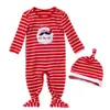 Ensembles de vêtements New Festivali Coton Bio Halloween Barboteuse avec Chapeau Bébé Combinaison À Manches Longues Ensemble Stripe Design Pyjama De Noël