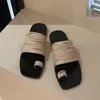 Slippels Echte lederen slip-on dames zomer smalle band slippers plat bodem open teen schoenen voor vrouwen solide kleur chinelos