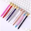 Stylos à bille Stylo en métal en gros avec grand verre de cristal Diamant Luxe Creative School Fournitures de bureau Cadeaux de Noël Logo personnalisé Oty4U