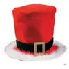 Bérets Top Hat Christmas Santa avec un bord blanc pour l'année de la fête