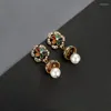 Bengelen oorbellen oorbel bloem parel jhumki jhumka handgemaakte Thailand Boeddha piercing vintage Koreaanse mode feest sieraden Bijoux