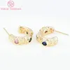 Boucles d'oreilles à clous (7381), 2 pièces, couleur or 18MM 24K, forme de cercle en laiton rétro, haute qualité, résultats de bijoux à bricoler soi-même, accessoires, vente en gros