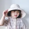 Caps Hats Summer kids children Sun-Shading sun-proof bucket hat with a large brim boys and girls solid color casual cap 230427