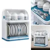 Kitchen Storage Dish Drying Rack Drain Board With Lid Cover Plate Cup