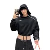 Erkek Hoodies Erkekler Polar Zipper Sokak Giyim Moda Hip Hop Kısa Kapşonlu Sweatshirt Hoodie Palto Kadınlar Erkek Kız Kız Sahne Dans Giysileri