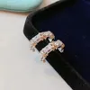 Produkt Neue Luxus Kristall Ohr Manschette Ohrringe für Frauen Marke Charme C-form Diamant 18k Gold Hohe Qualität designer Ohrring Schmuck Y7S2