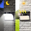 Luci a LED per esterni Lampada da parete da giardino impermeabile a 196 LED ad energia solare per la decorazione della luce delle scale del ponte della recinzione