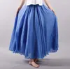 Jupes Maxi jupe femmes décontracté lin Falda Vintage été plage mode couleur bonbon taille élastique a-ligne coton longue