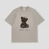 Мужские футболки роскошной бренд Pattern Bear Senior Print Men Women Leasure Cotton Fut Fot Fort негабаритный лето с коротким рукавами.