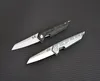 Hot A1909 Pocket Folding Knife 440C Satin Blade Space Aluminum Handle Outdoor Camping Hiking Fishing EDC Knives with Nylon Bag