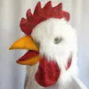 Party Supplies Funny Chicken Head Cosplay Mask Latex With Fur Animal Halloween Costume Masks Adult One Size