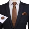 Neck Ties 7 CM business blue solid Paisley 100% silk tie cufflink square scarf men's tie men's formal wear luxury wedding 231127