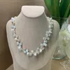 Pendentifs Collier de perles baroques pétale de fleur Keshi véritable Design élégant femmes déclaration tour de cou Collier romantique cadeau de mariage bijoux