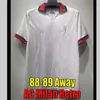1988-1990retro koszulki piłkarskie Kaka Baggio Maldini van Basten Pirlo Inzaghi Gullit Shevchenko Vintage Retro 88/89 AC Miiilan Away White Jersey