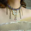 Hänge halsband lila feifei prinsessan retro fjäril tofs halsband för kvinnor