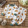 Pajamas Printed Cartoon Cute Baby Long Sleeve Home Clothes 2pcset Toddler Costume Cotton Comfort Children Underwear Tops Pant 231127