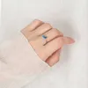 Bandringen blauwe elegante vlinderringen voor vrouwen Koreaanse trendy ingelegde zirkoon zilveren kleur open ring zoete meiden lente fingle sieraden cadeau aa230426